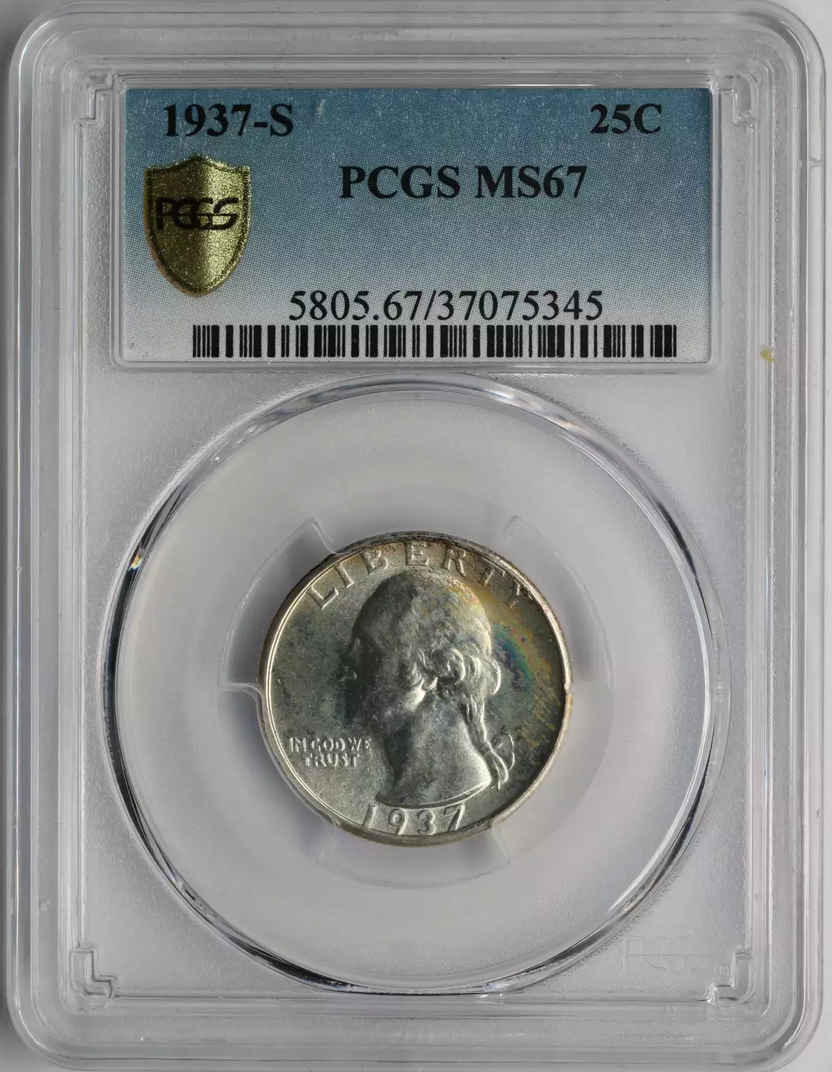 Collectors Corner - 1937-S 25C MS67 PCGS - #71307405