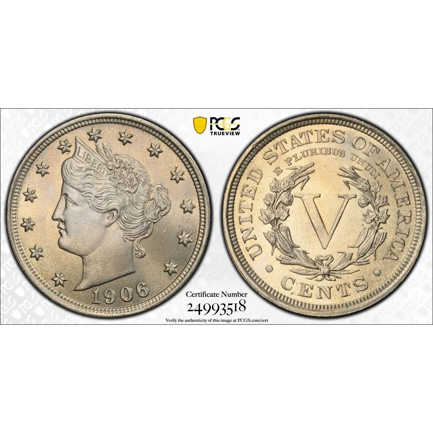 1906 Liberty Nickel PCGS MS-65