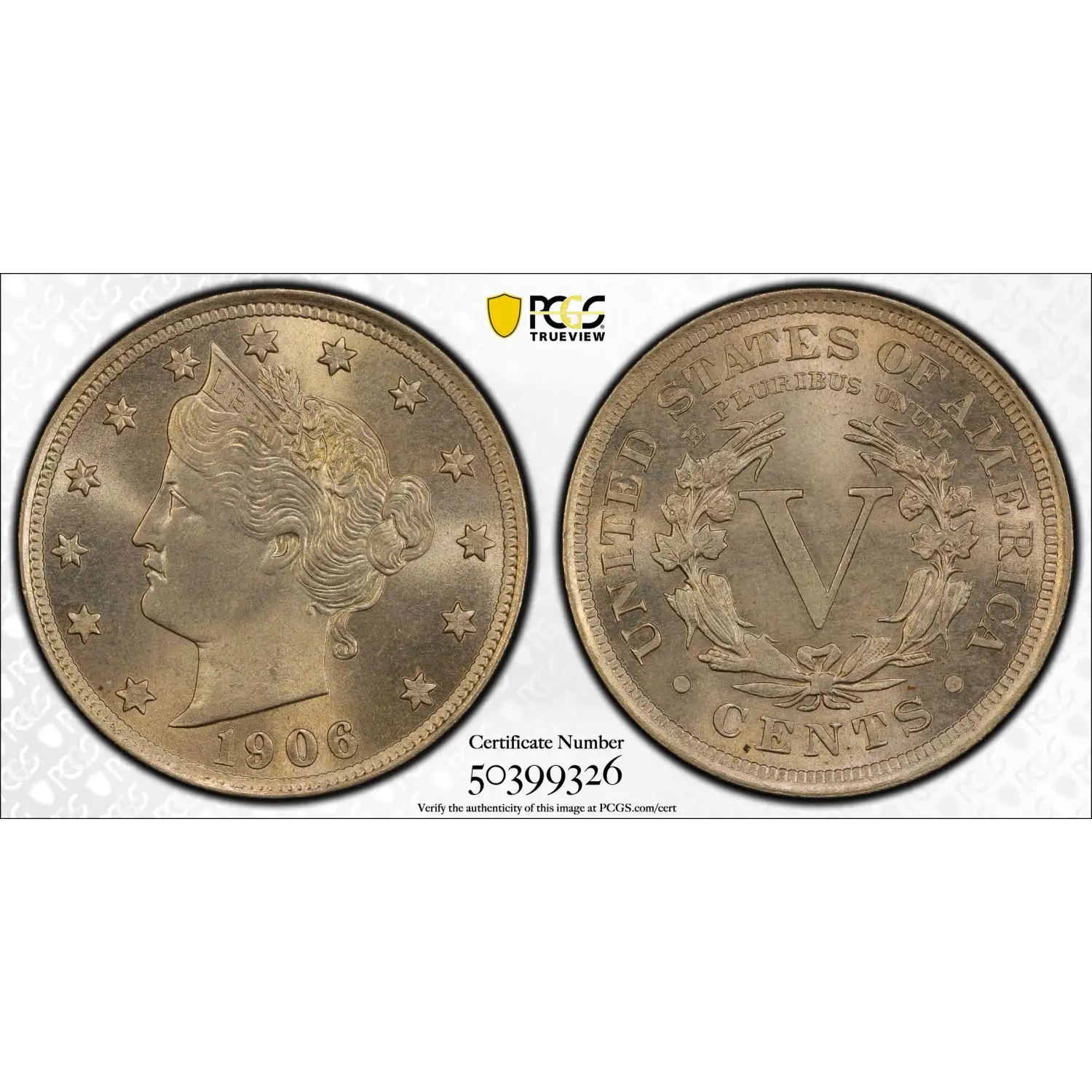 1906 Liberty Nickel PCGS MS-65+
