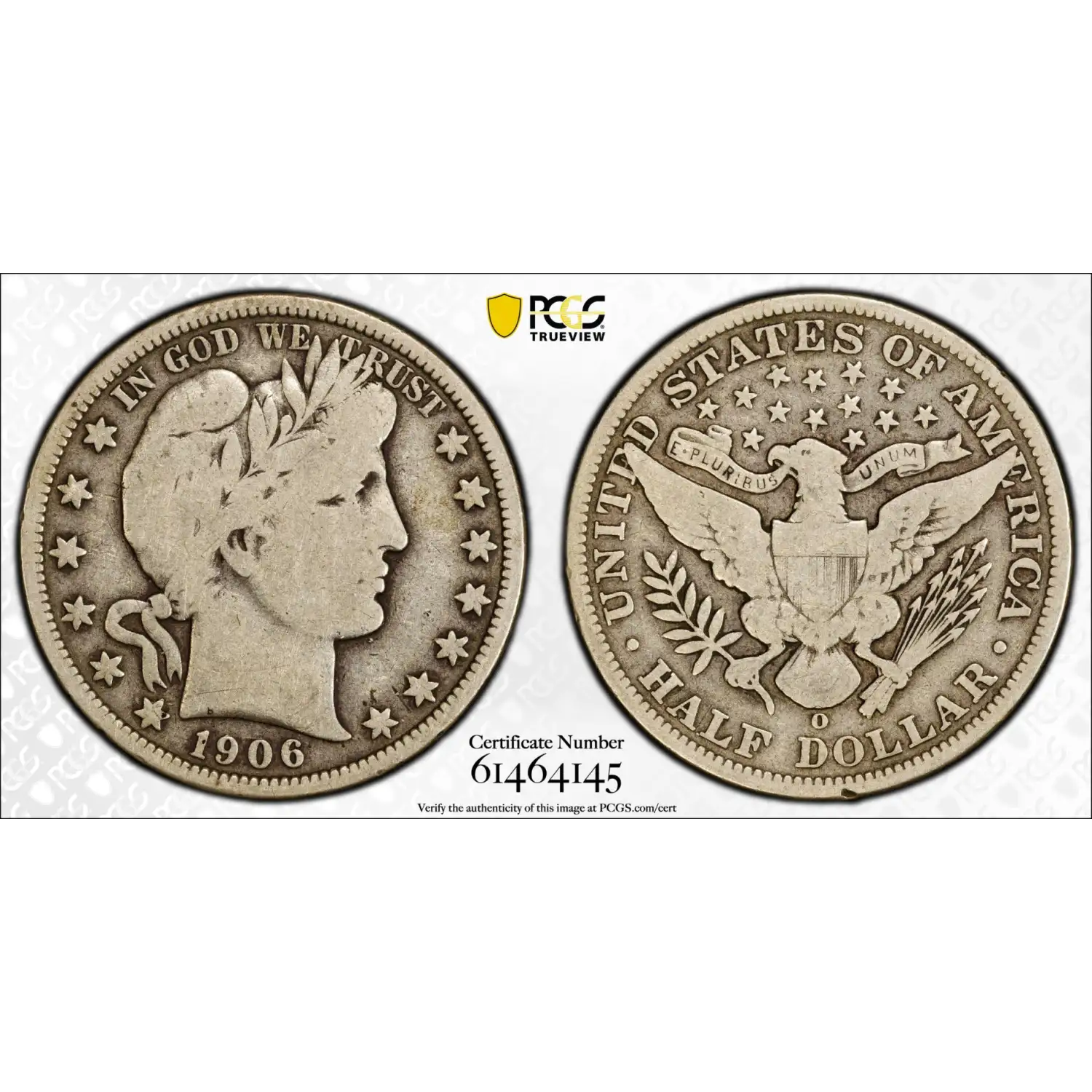 1906-O Barber Half Dollar PCGS VG-8