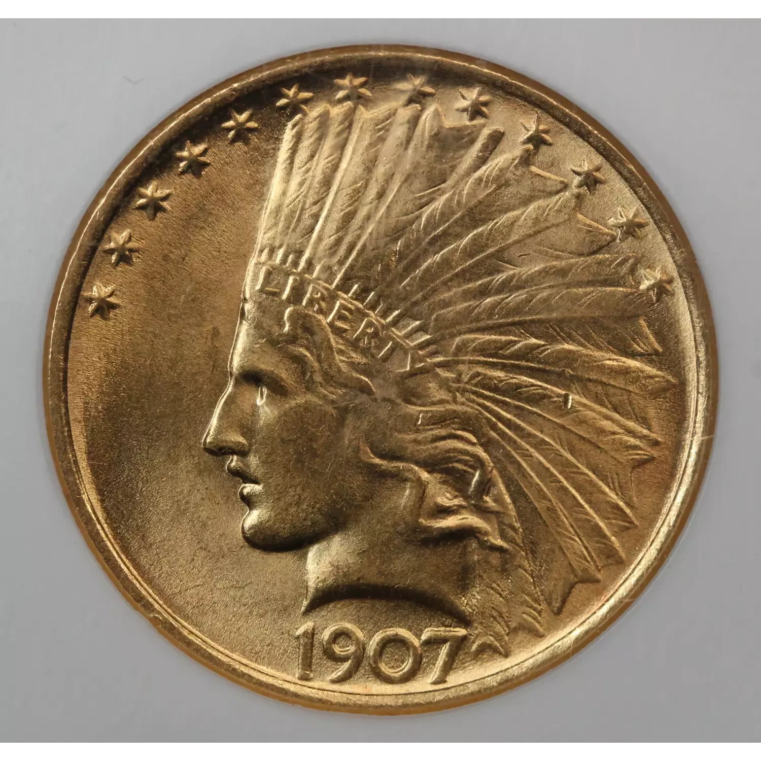 1907 $10 Gold Indian Head NGC MS-65