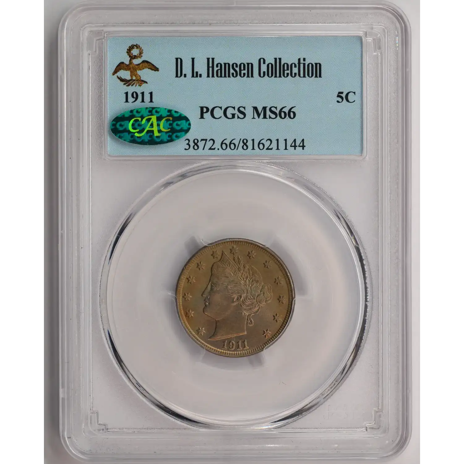 1911 Liberty Nickel PCGS MS-66 CAC