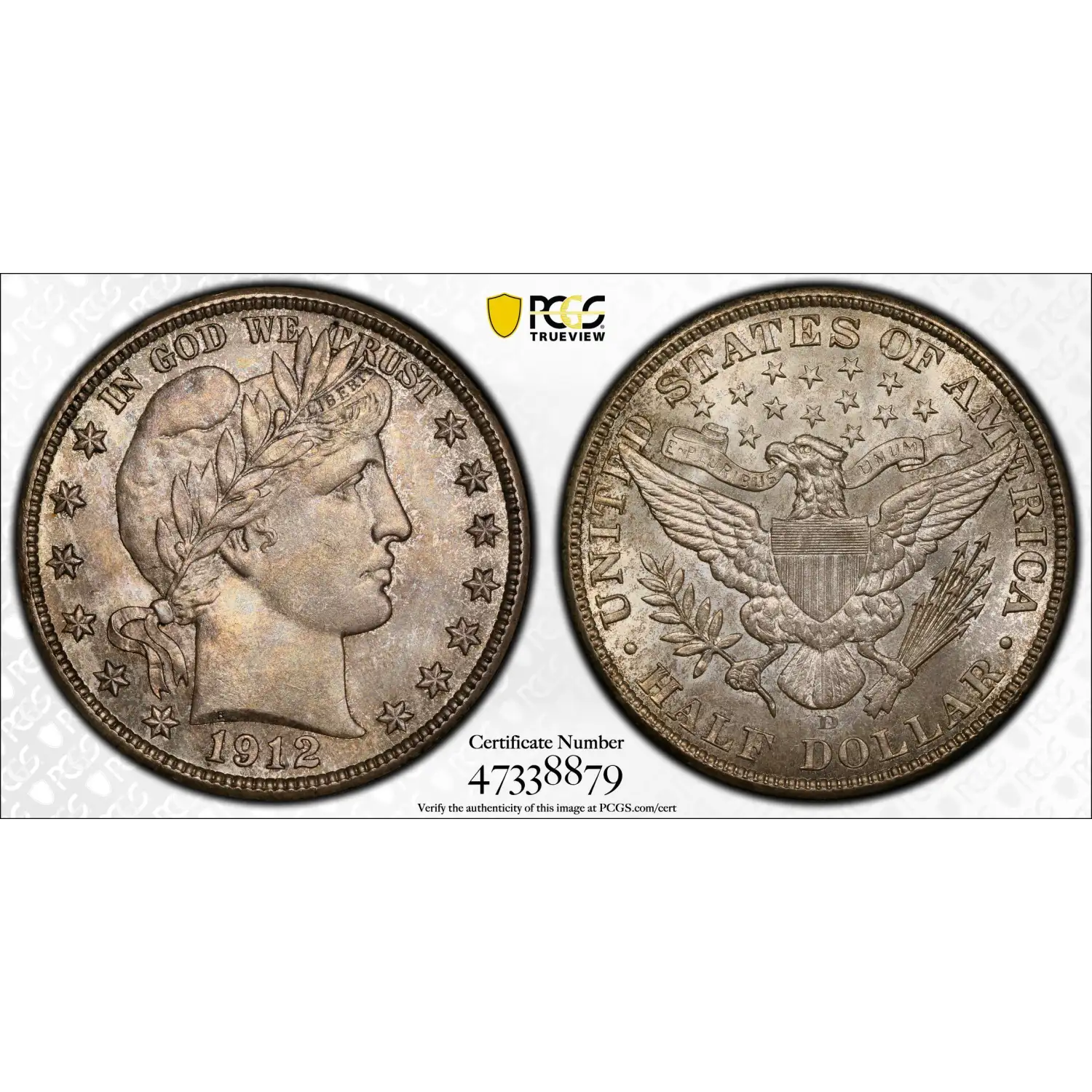 1912-D Barber Half Dollar PCGS MS-66