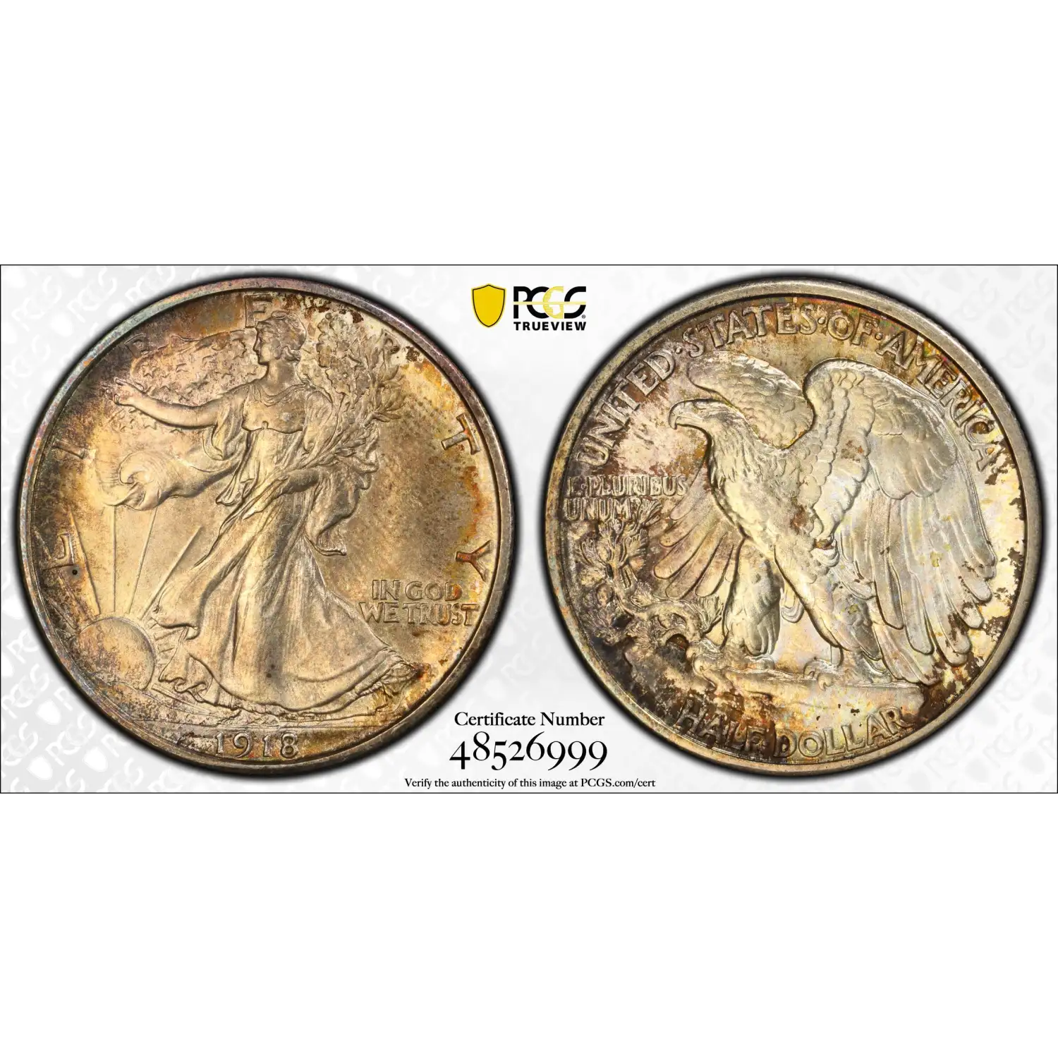 1918 Walking Liberty Half Dollar PCGS MS-65