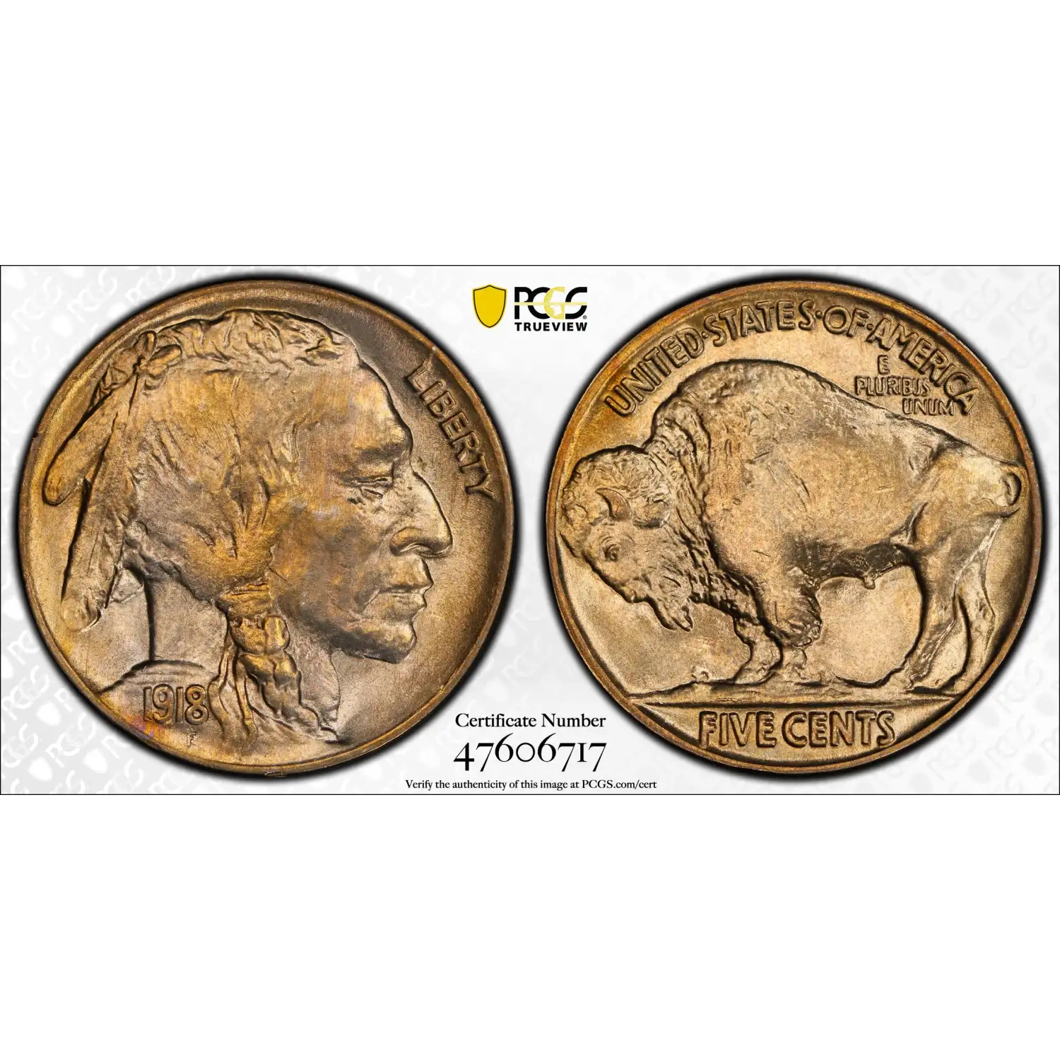1918 Buffalo Nickel PCGS MS-66