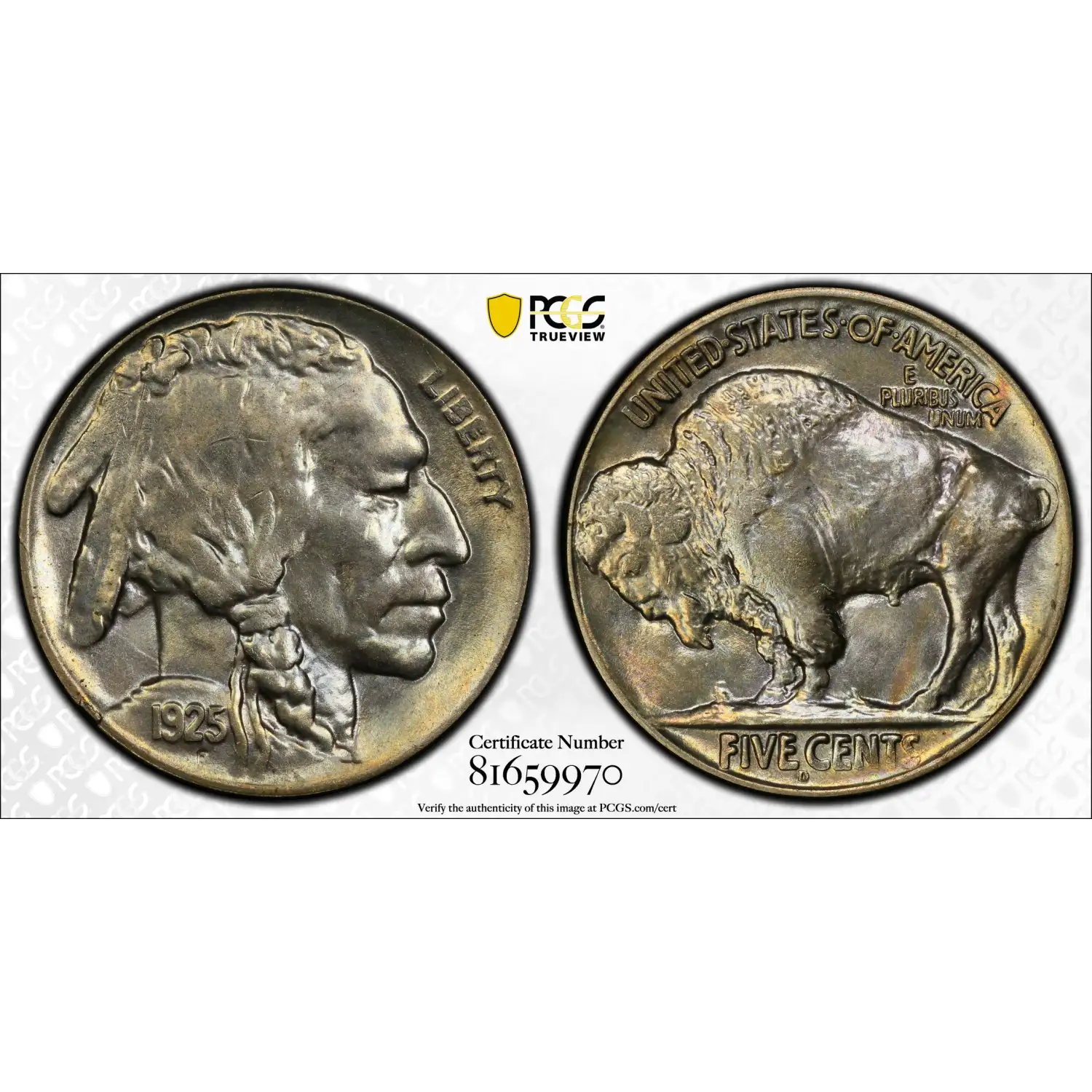 1925-D Buffalo Nickel PCGS MS-65