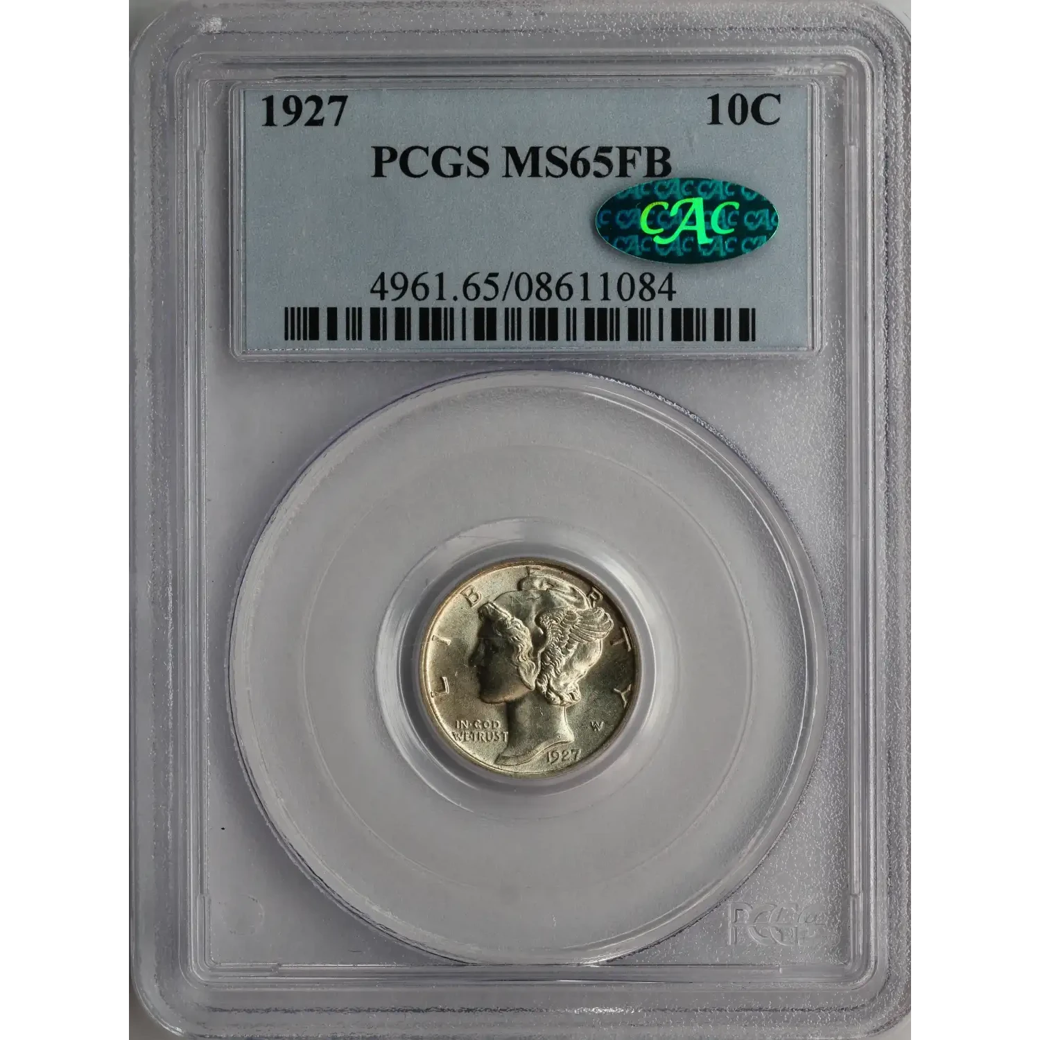 1927 Mercury Dime PCGS MS-65 FB CAC