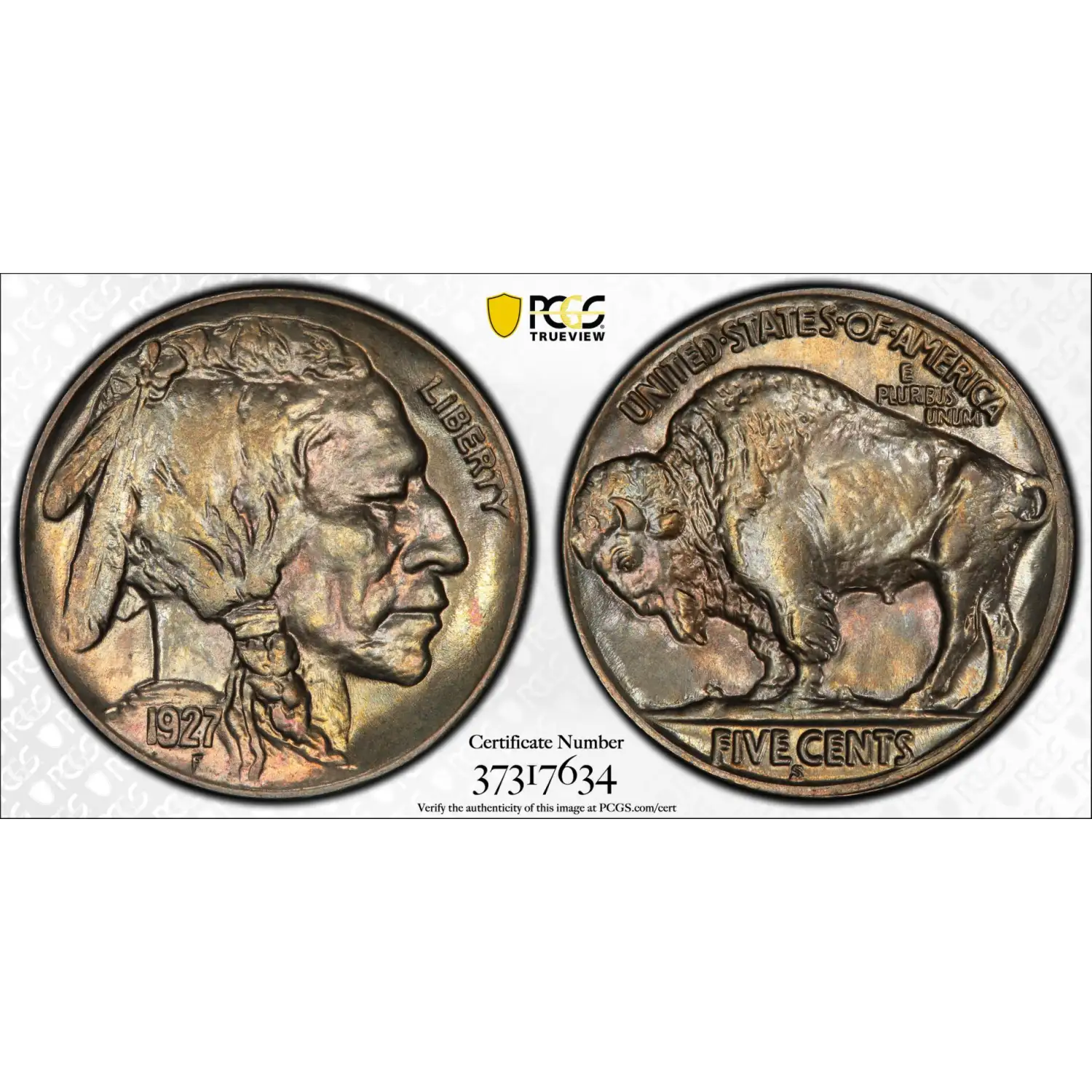 1927-S Buffalo Nickel PCGS MS-65