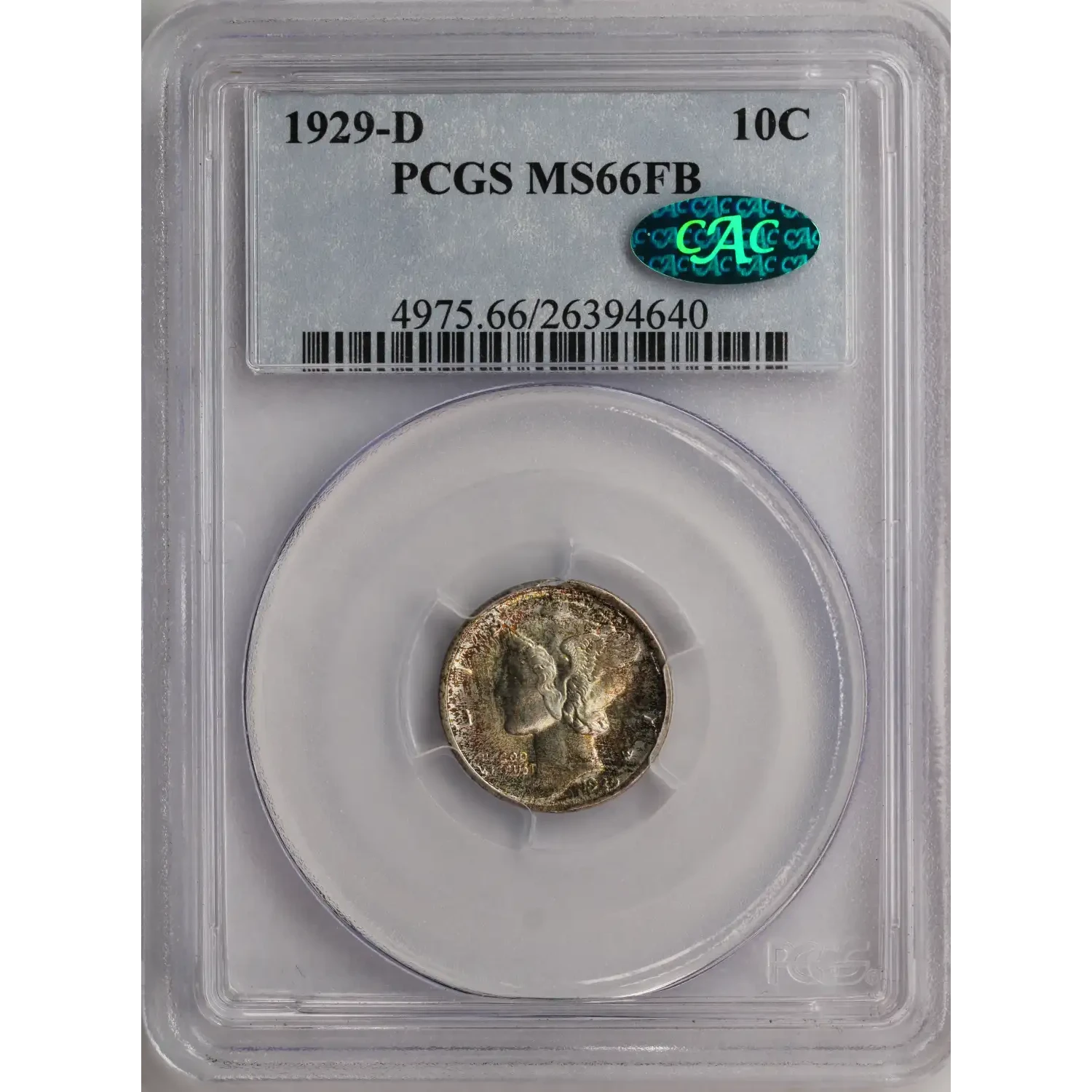 1929-D Mercury Dime PCGS MS-66 FB CAC