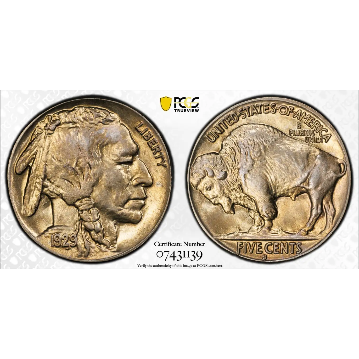 1929-S Buffalo Nickel PCGS MS-66