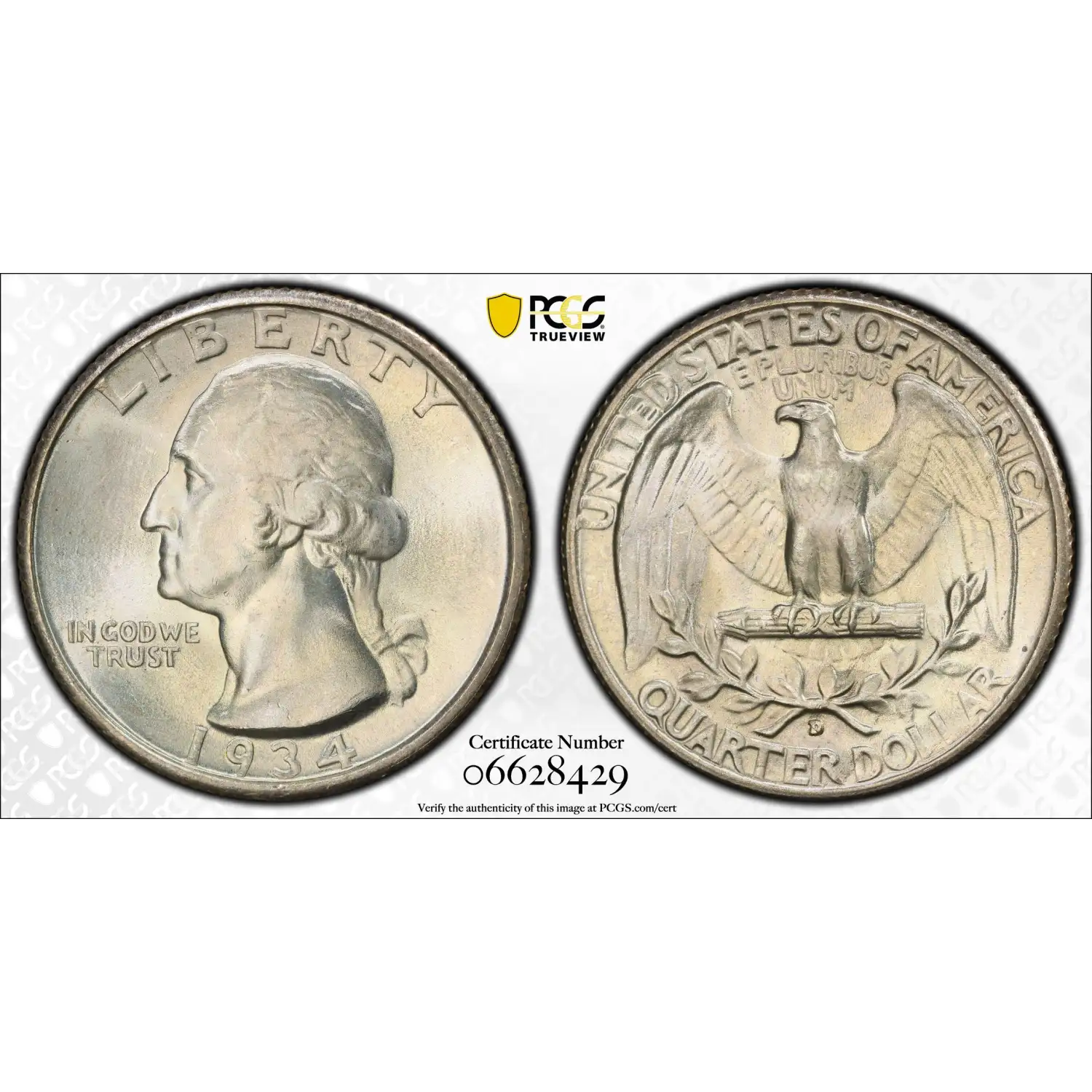 1934-D Washington Quarter PCGS MS-67