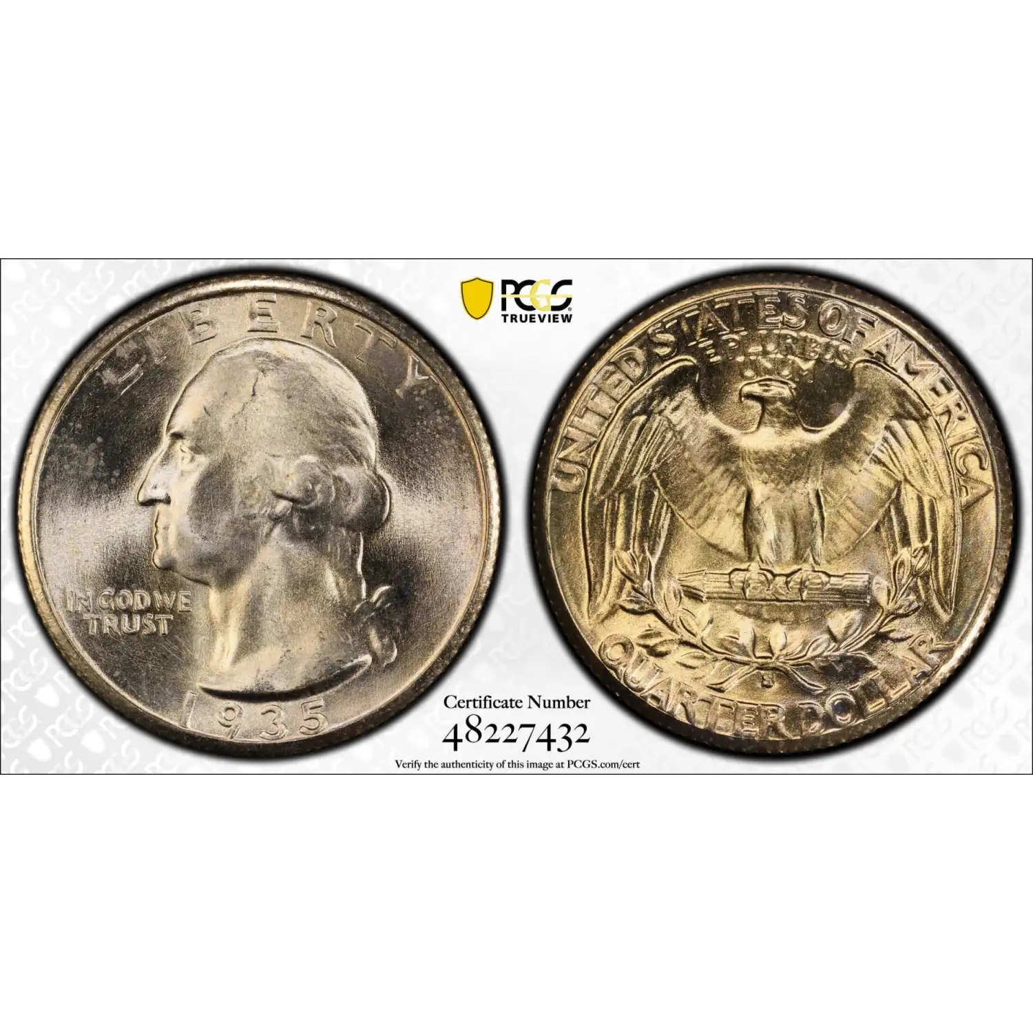 1935-S Washington Quarter PCGS MS-66+