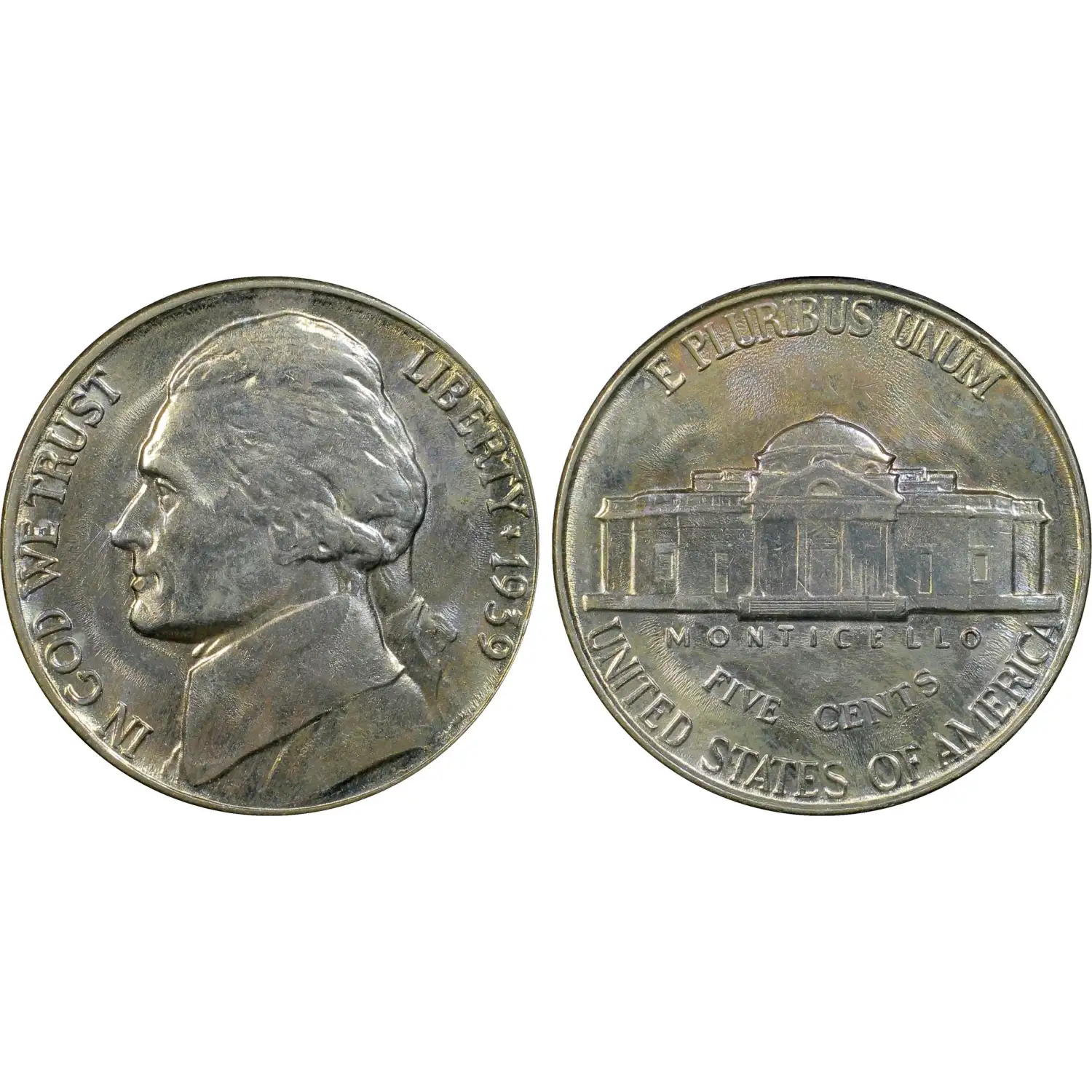 1939 Jefferson Nickel PCGS MS-65 Reverse of 1940