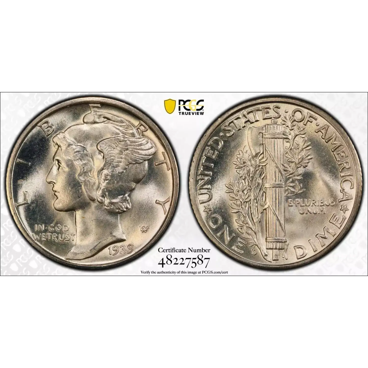 1939-D Mercury Dime PCGS MS-65 FB