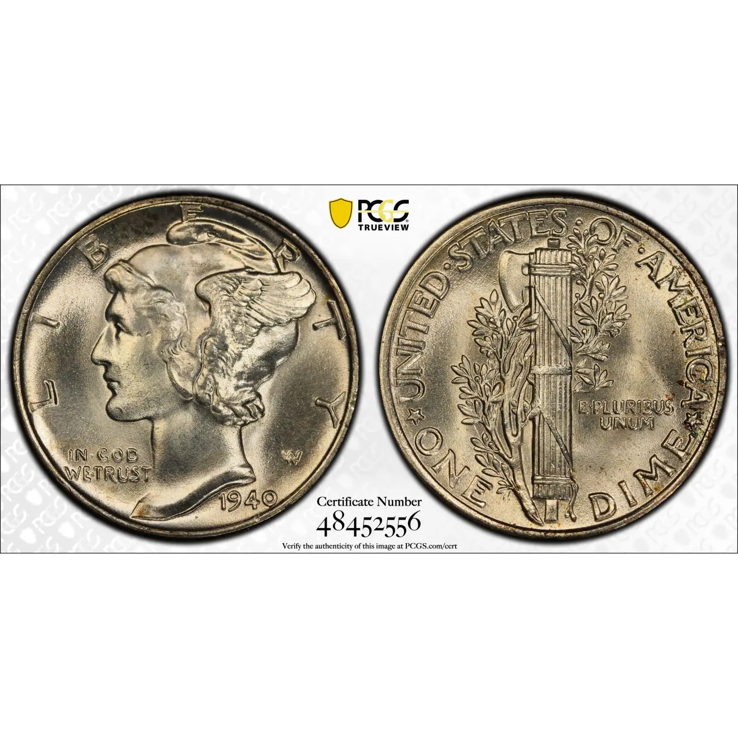 1940 Mercury Dime PCGS MS-66
