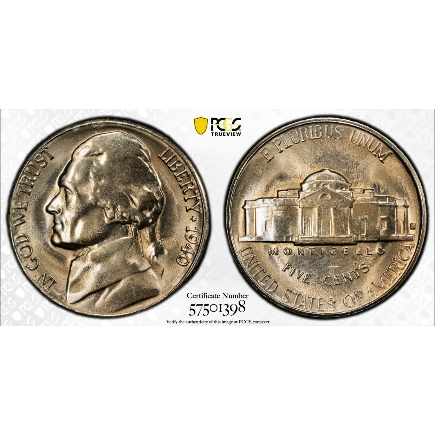 1940-S Jefferson Nickel PCGS MS-64