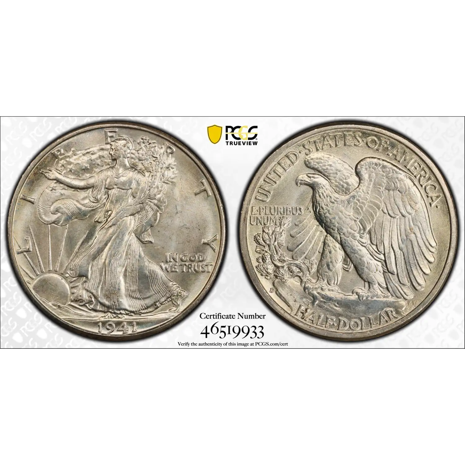 1941-D Walking Liberty Half Dollar PCGS MS-67