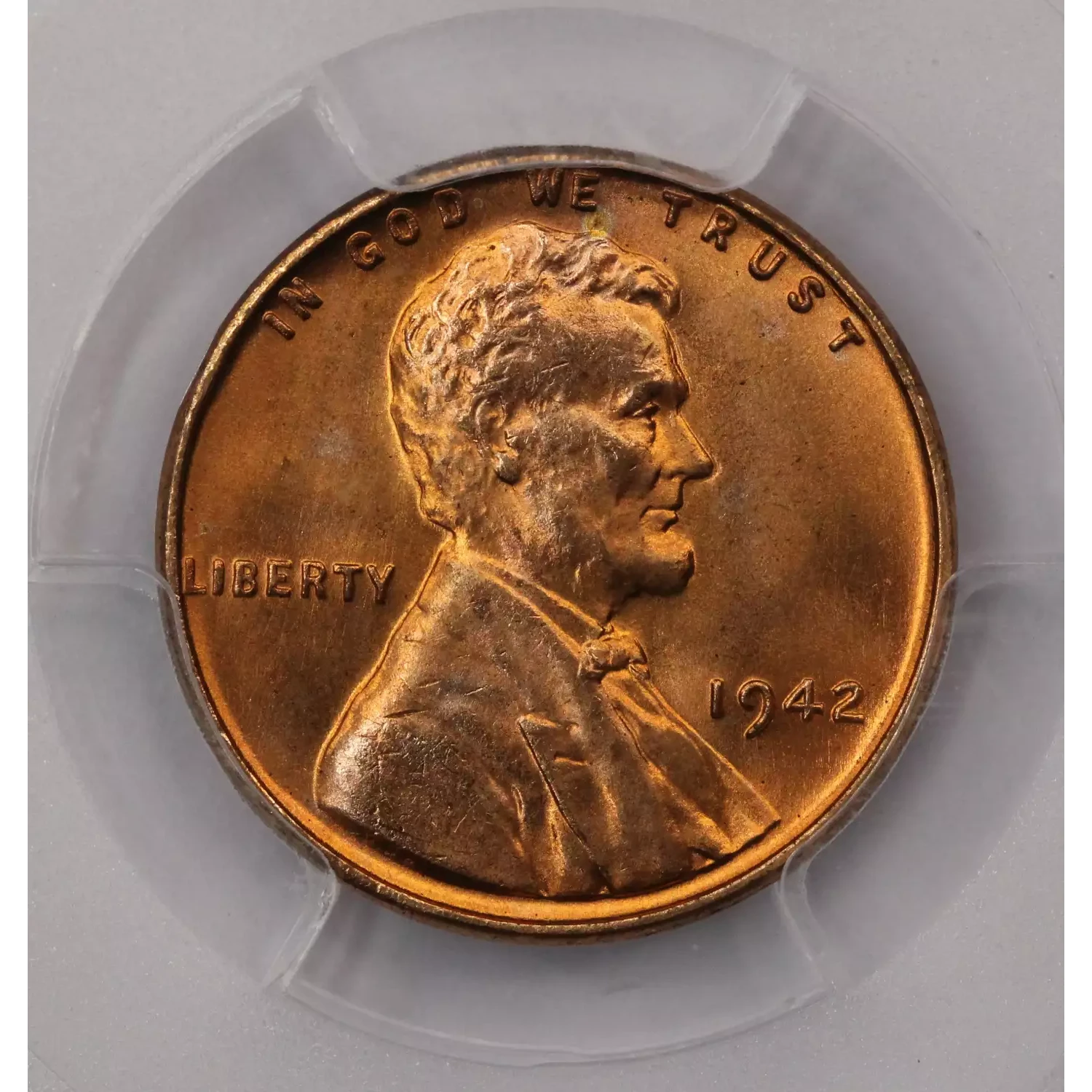 1942 Lincoln Cent PCGS MS-66 RD