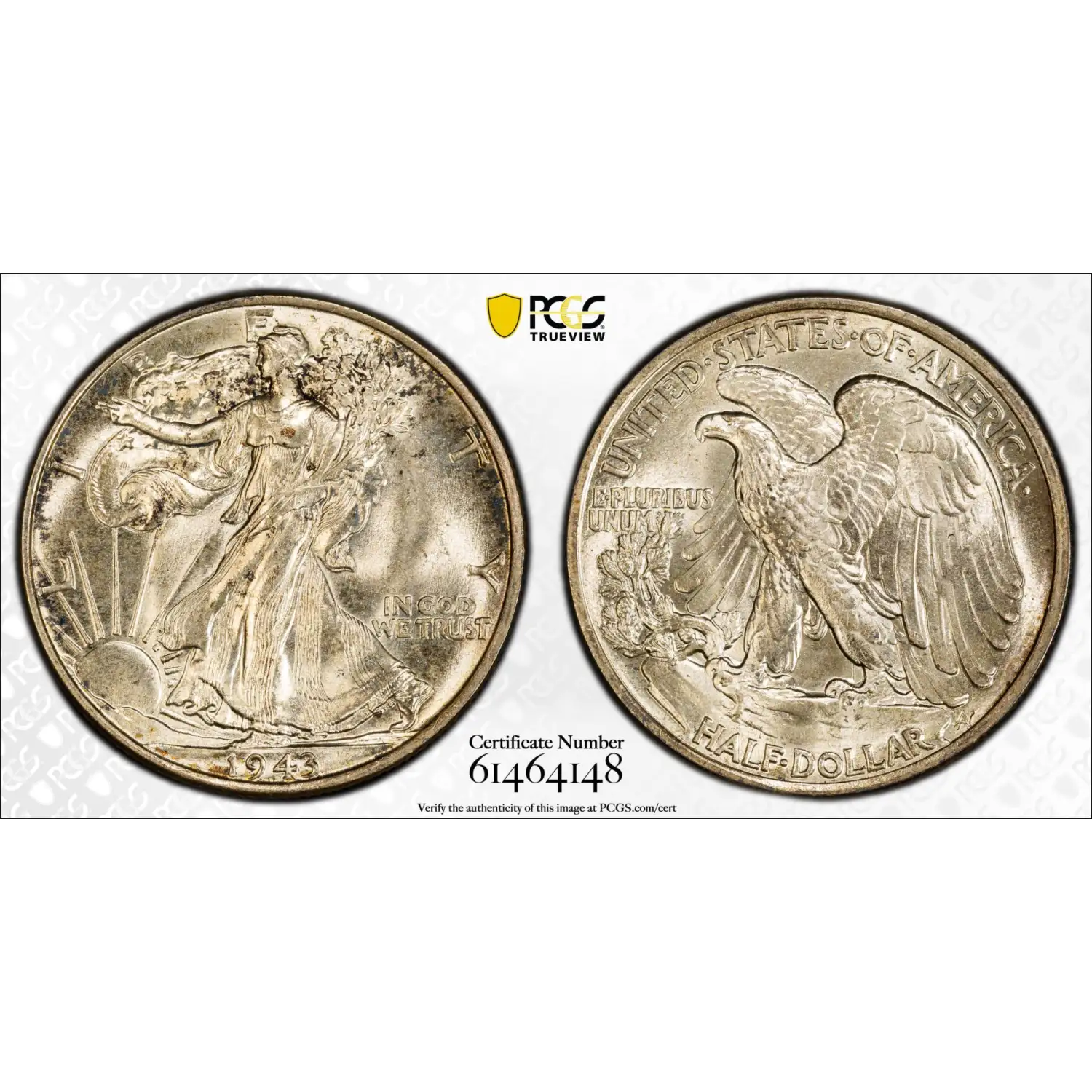 1943 Walking Liberty Half Dollar PCGS MS-65