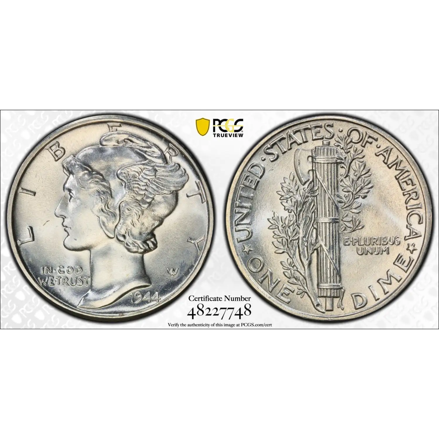 1944 Mercury Dime PCGS MS-66 FB