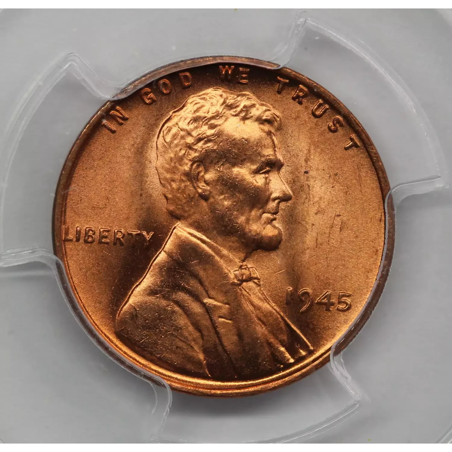 1945 Lincoln Cent PCGS MS-65 RD