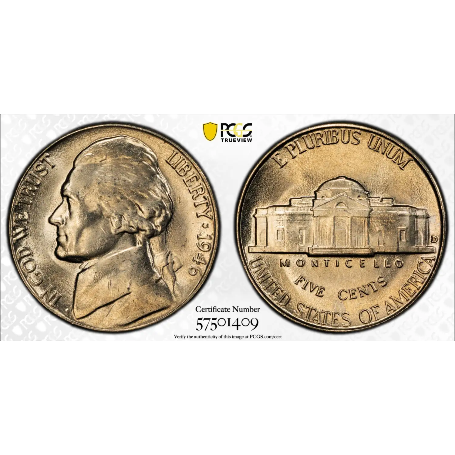 1946-D Jefferson Nickel PCGS MS-64 FS
