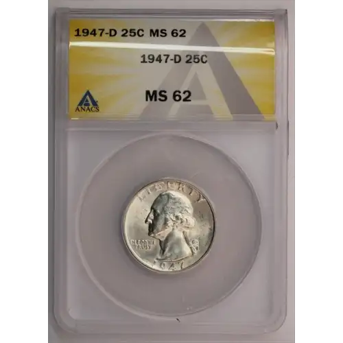 1947-D Washington Quarter ANACS MS62