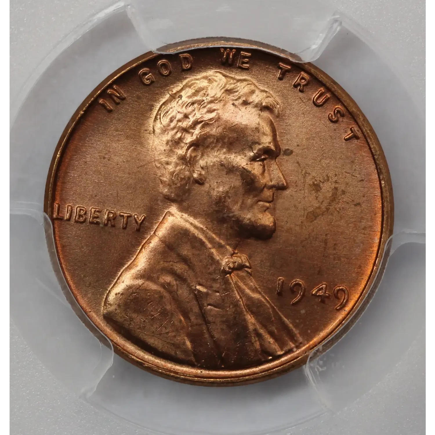 1949 Lincoln Cent PCGS MS-65 RD