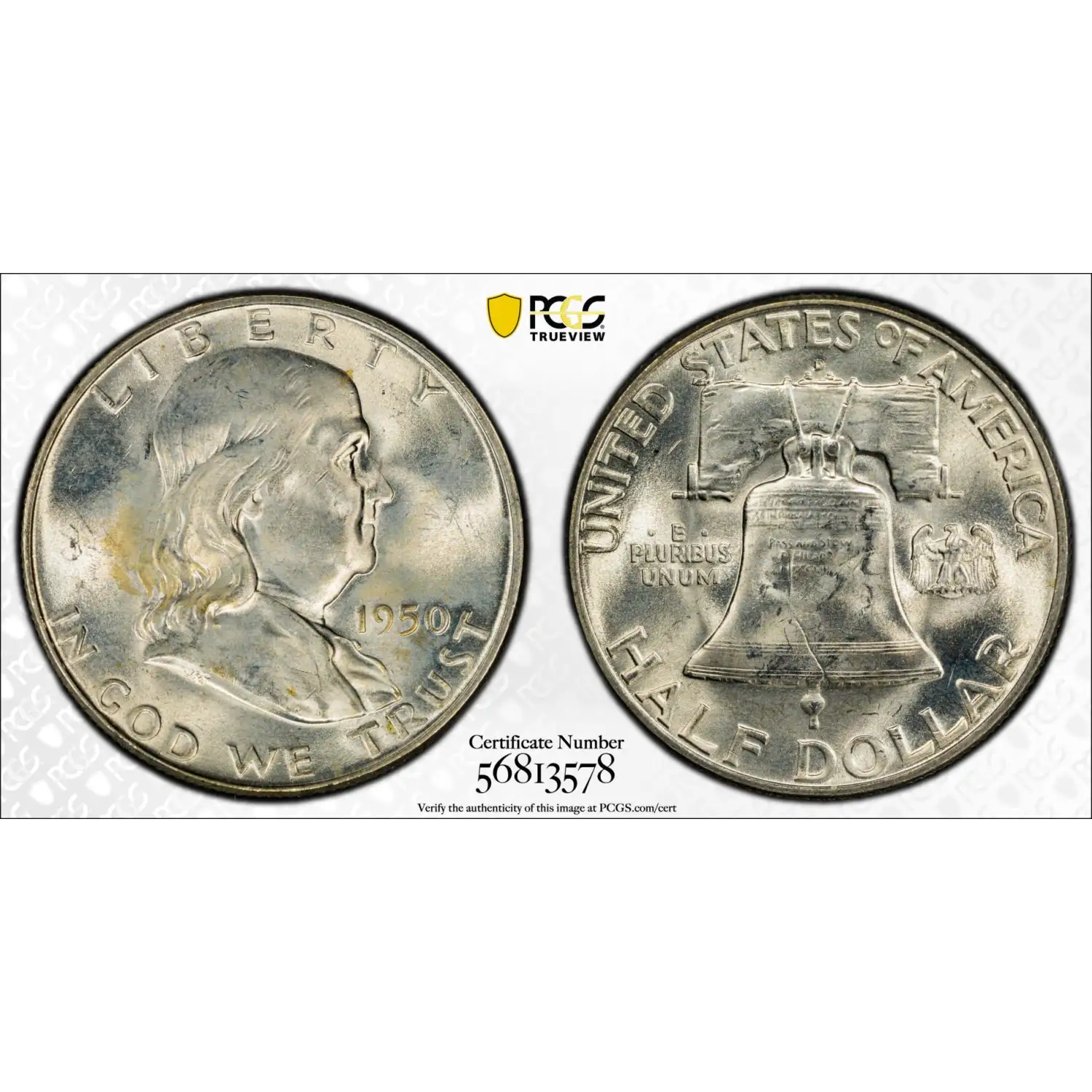 1950-D Franklin Half Dollar PCGS MS-64