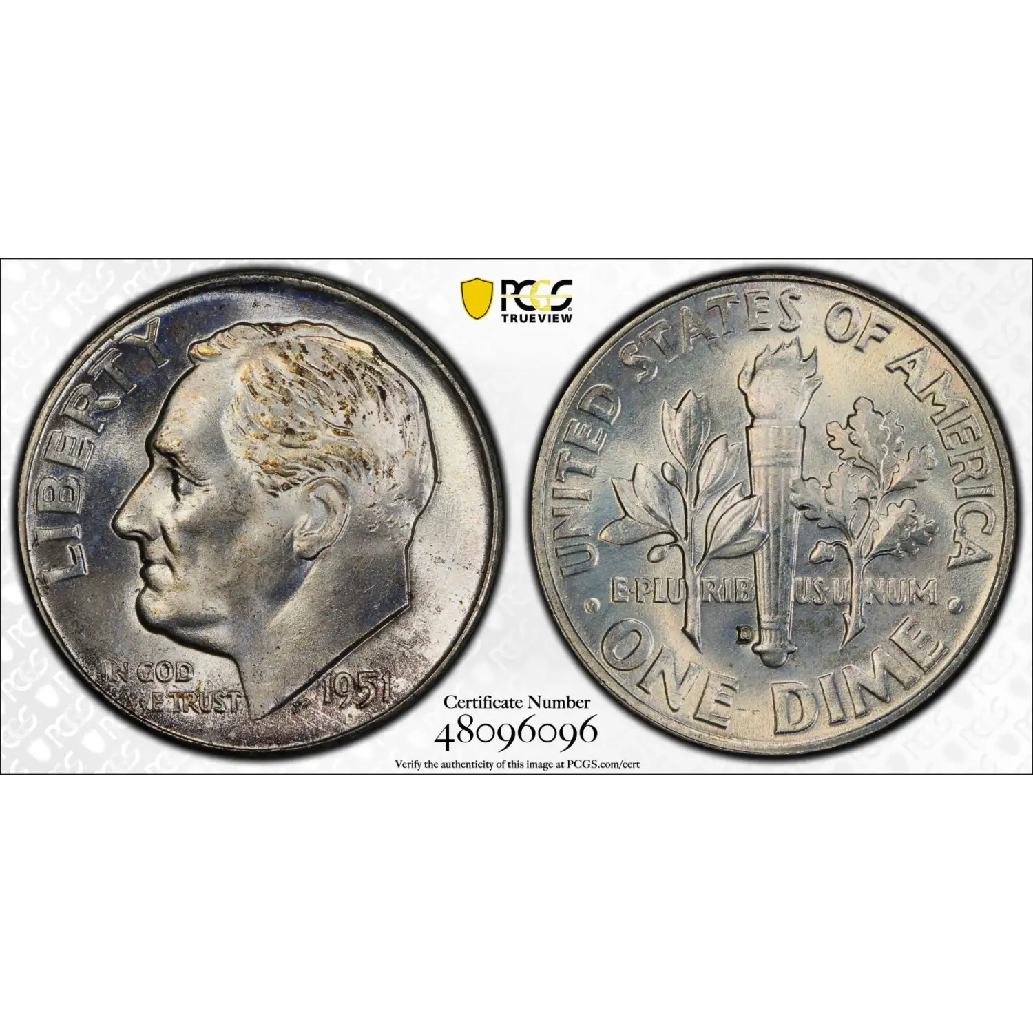 1951-D Roosevelt Dime PCGS MS-66