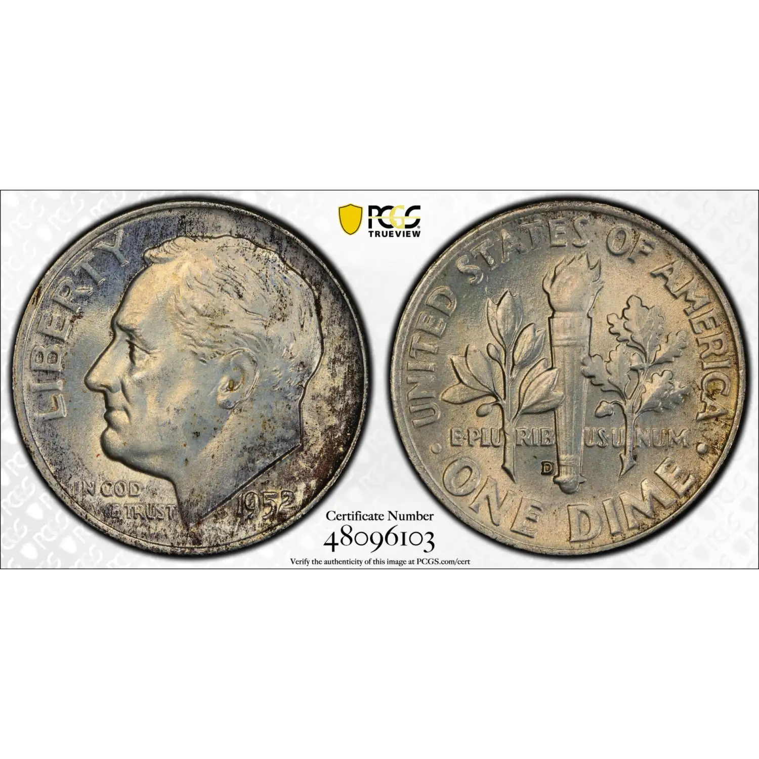1952-D Roosevelt Dime PCGS MS-66