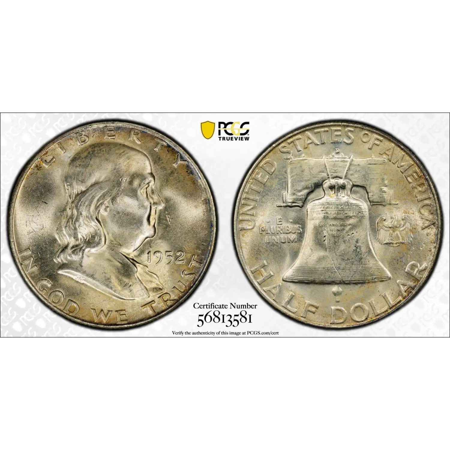 1952-D Franklin Half Dollar PCGS MS-64