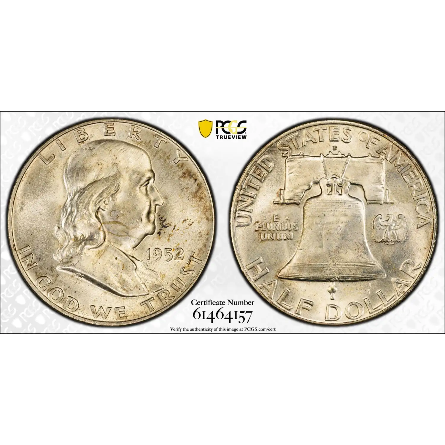 1952-D Franklin Half Dollar PCGS MS-64