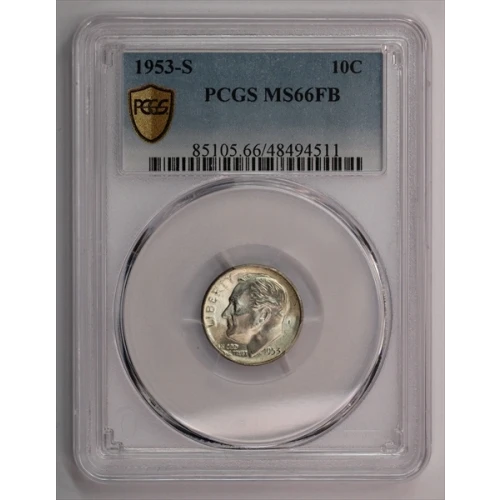 1953-S Roosevelt Dime PCGS MS66FB (2)