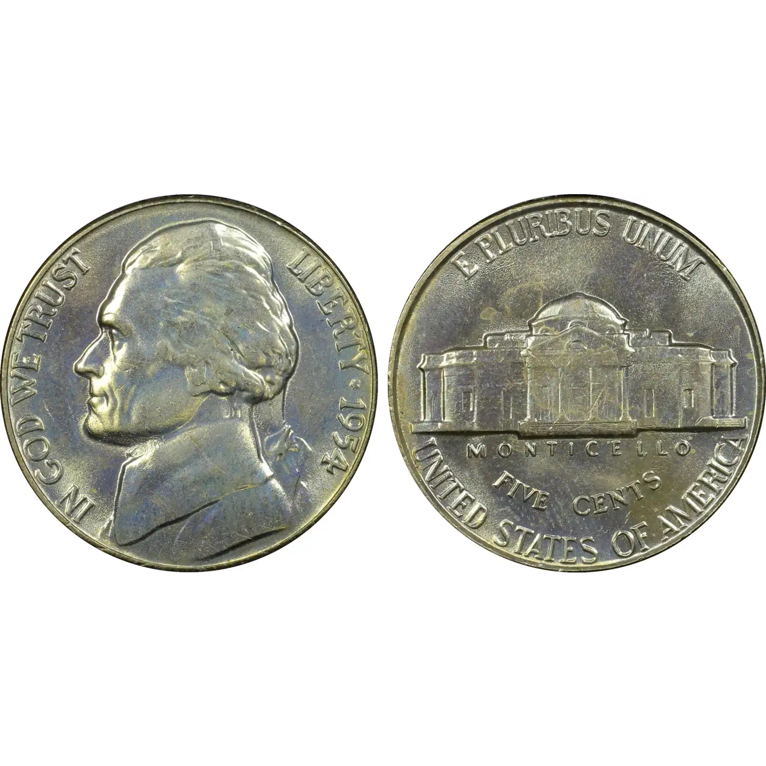 1954 Jefferson Nickel PCGS MS-65