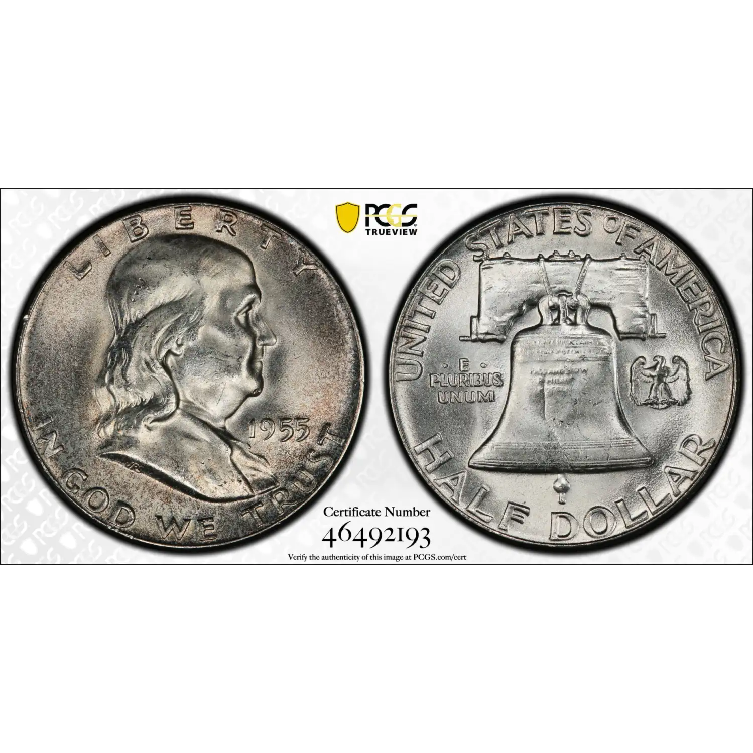 1955 Franklin Half Dollar PCGS MS-64 FBL