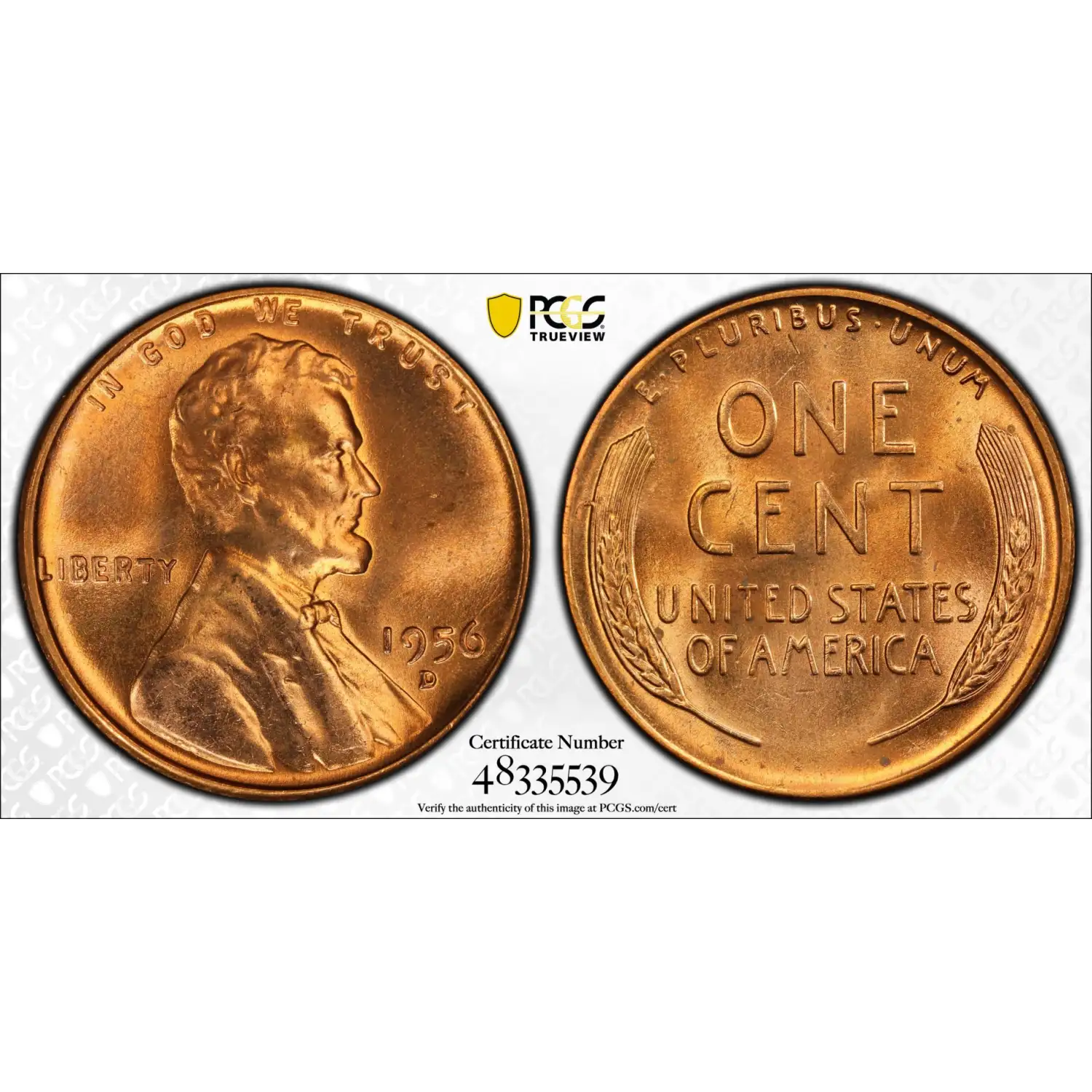 1956-D Lincoln Cent PCGS MS-65 RD