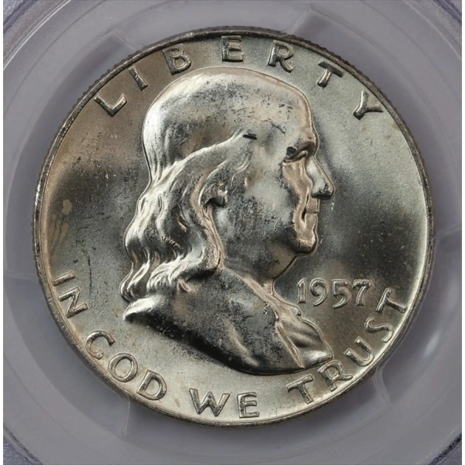 1957-D Franklin Half Dollar PCGS MS-64 FBL