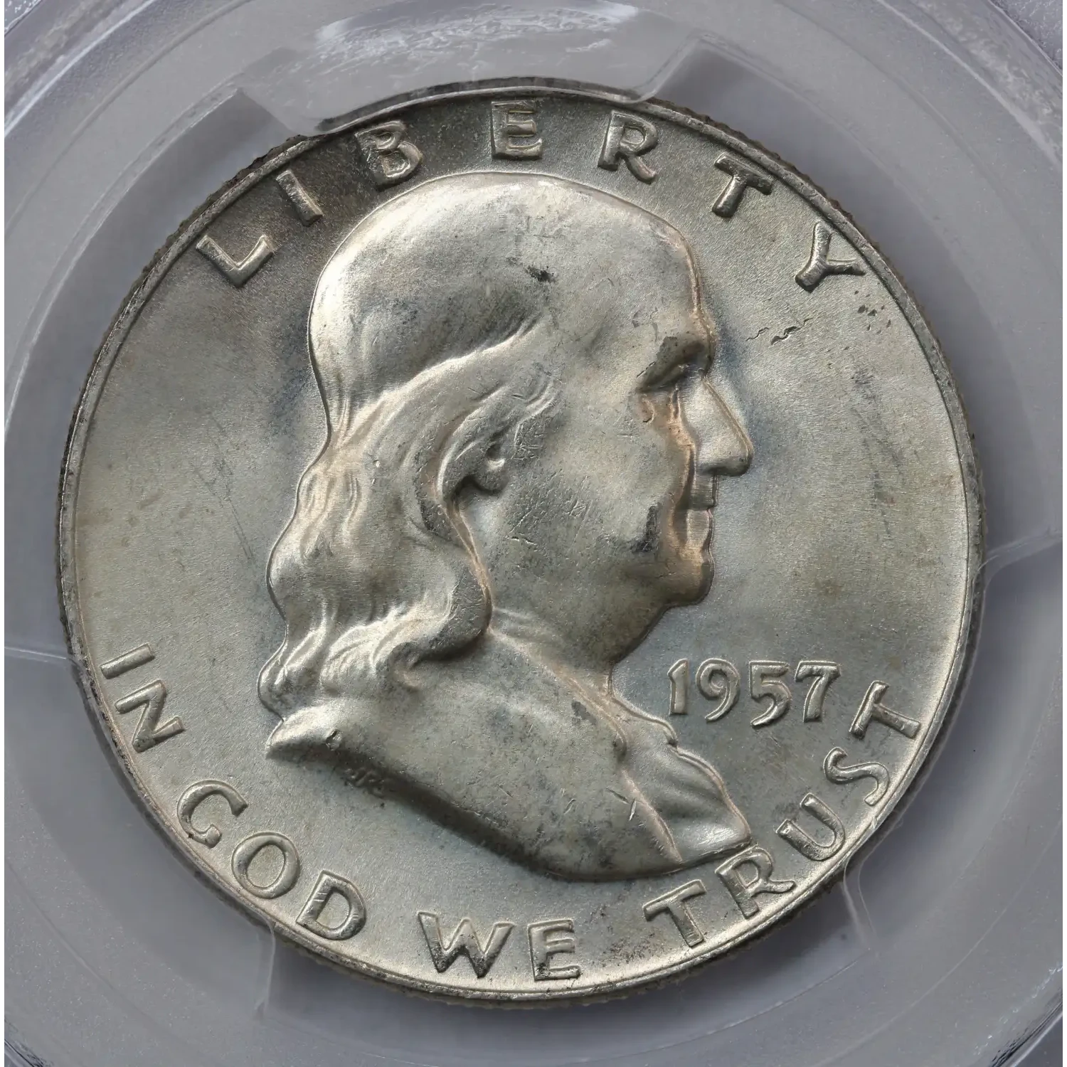 1957-D Franklin Half Dollar PCGS MS-65 FBL