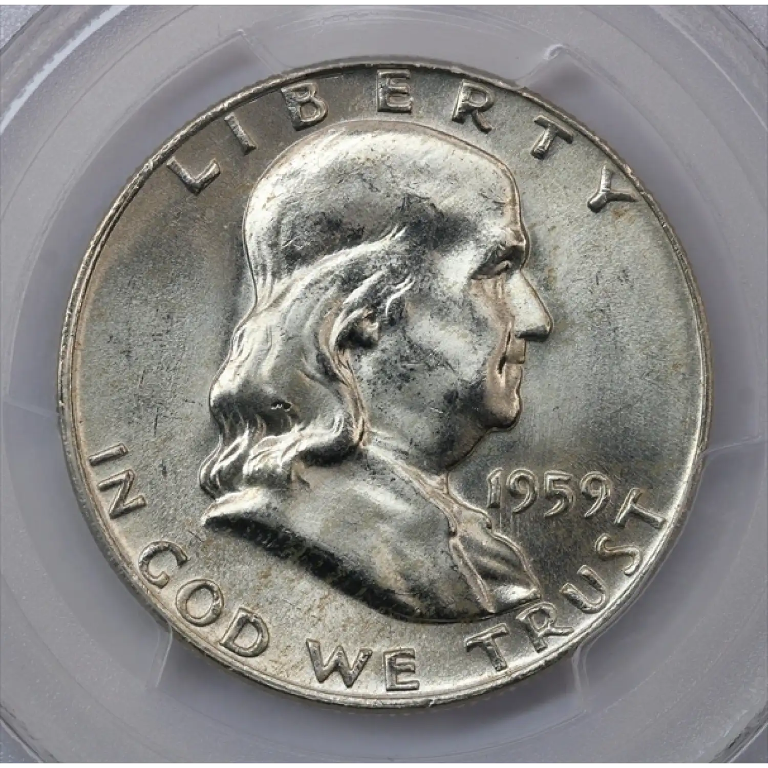 1959-D Franklin Half Dollar PCGS MS-64 FBL