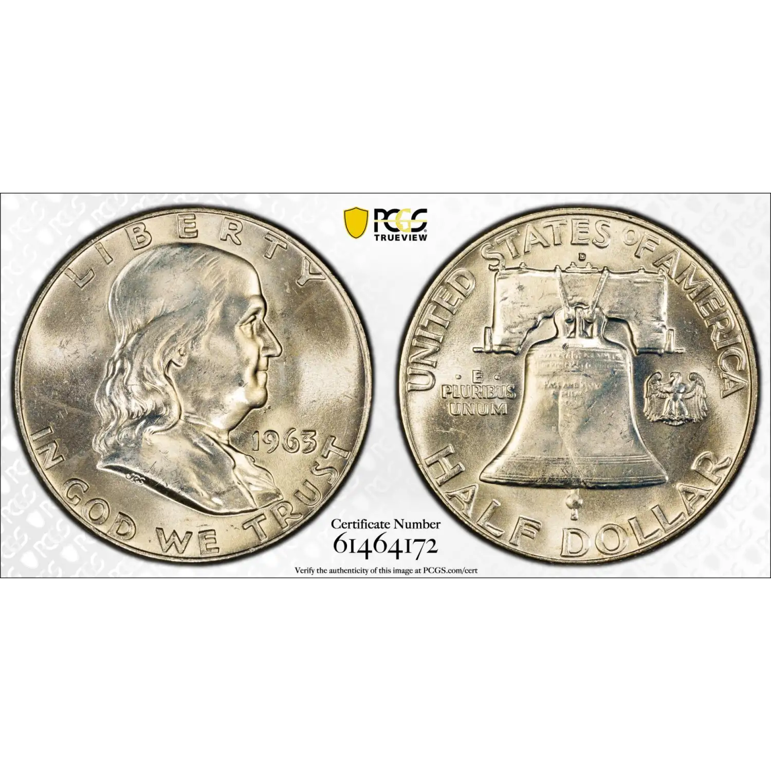 1963-D Franklin Half Dollar PCGS MS-64