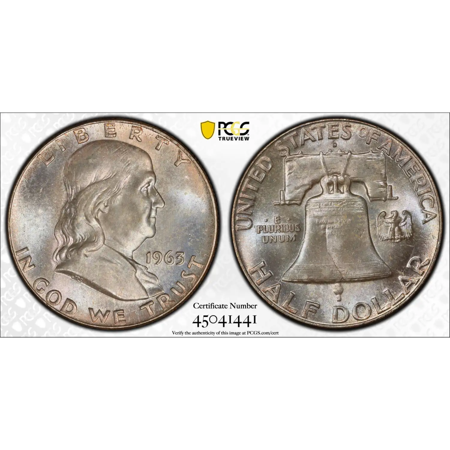 1963-D Franklin Half Dollar PCGS MS-66 FBL