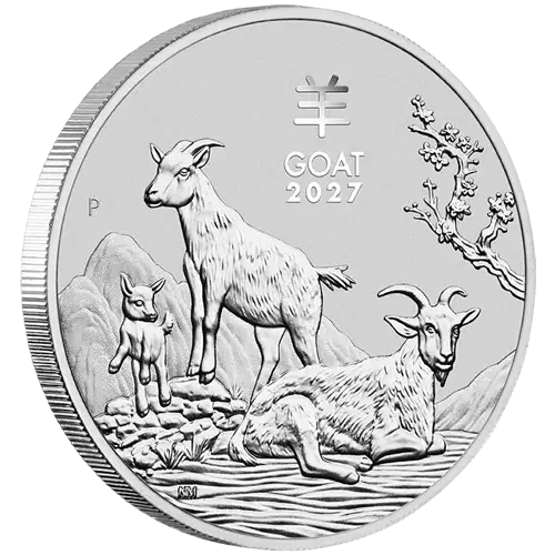 2027 5 oz Australian Perth Mint Silver Lunar Series III: Year of the Goat