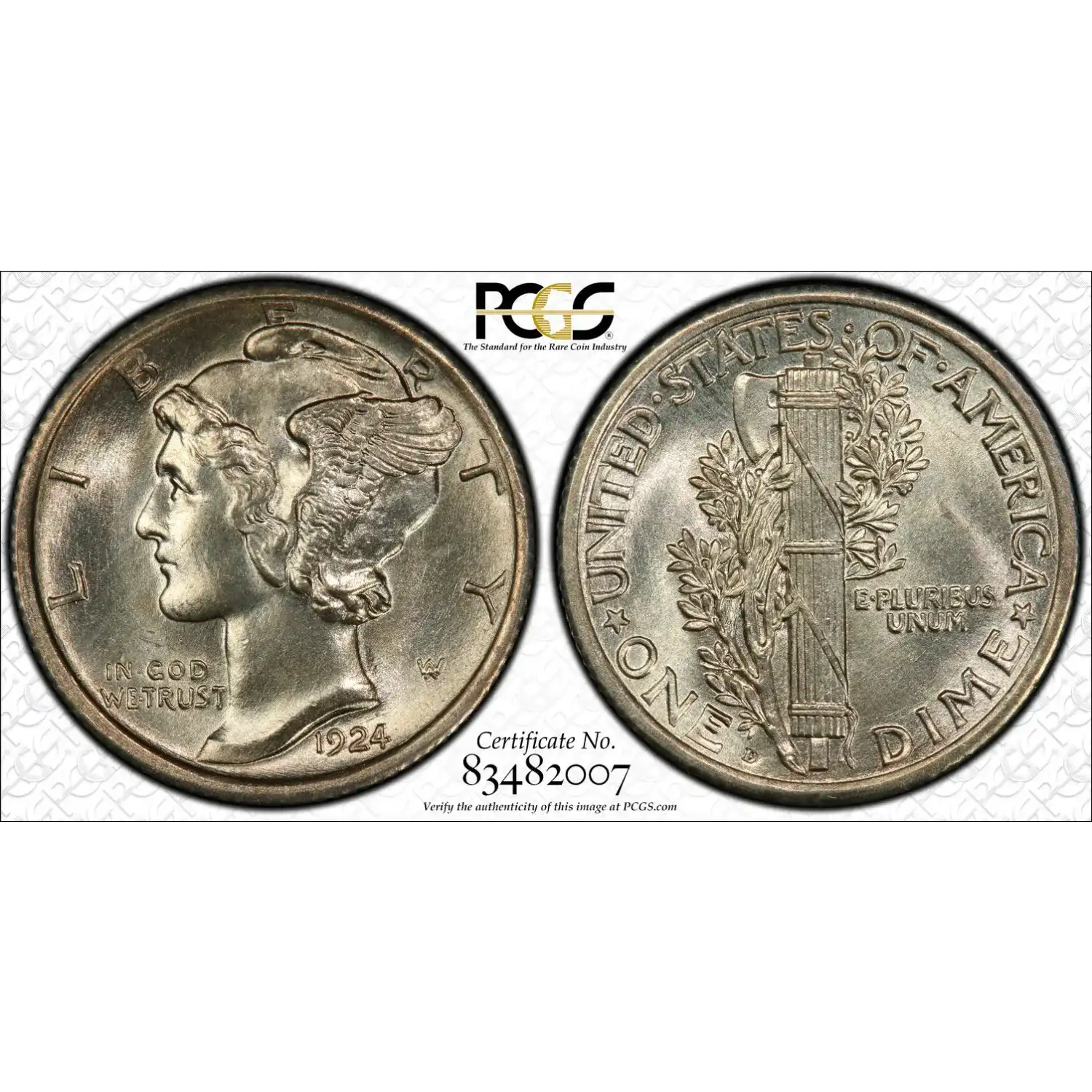 1924-D Mercury Dime PCGS MS-66 FB