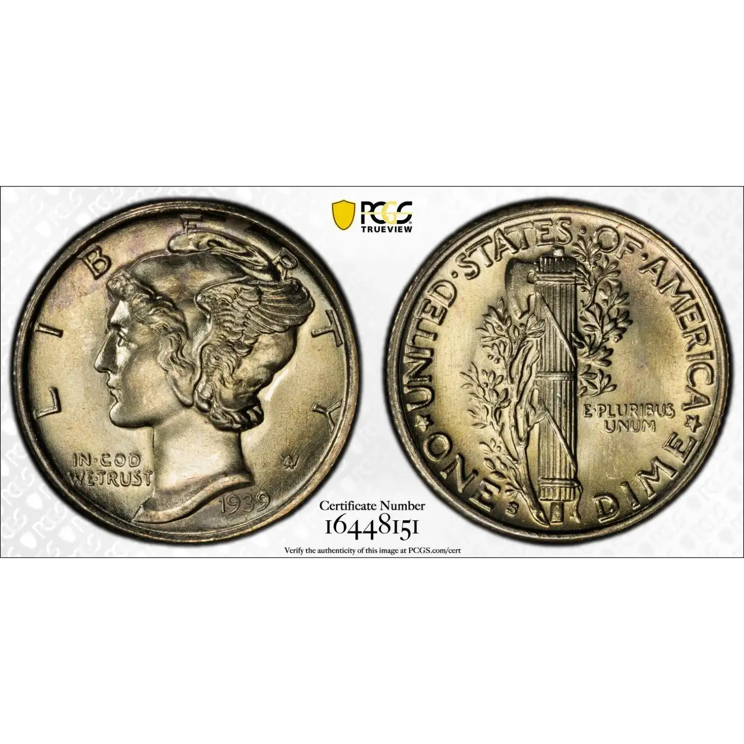 1939-S Mercury Dime PCGS MS-67 FB