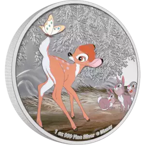 Disney bambi 80th anniversary- 2022 1oz Bambi and Butterfly Silver Coin (2)