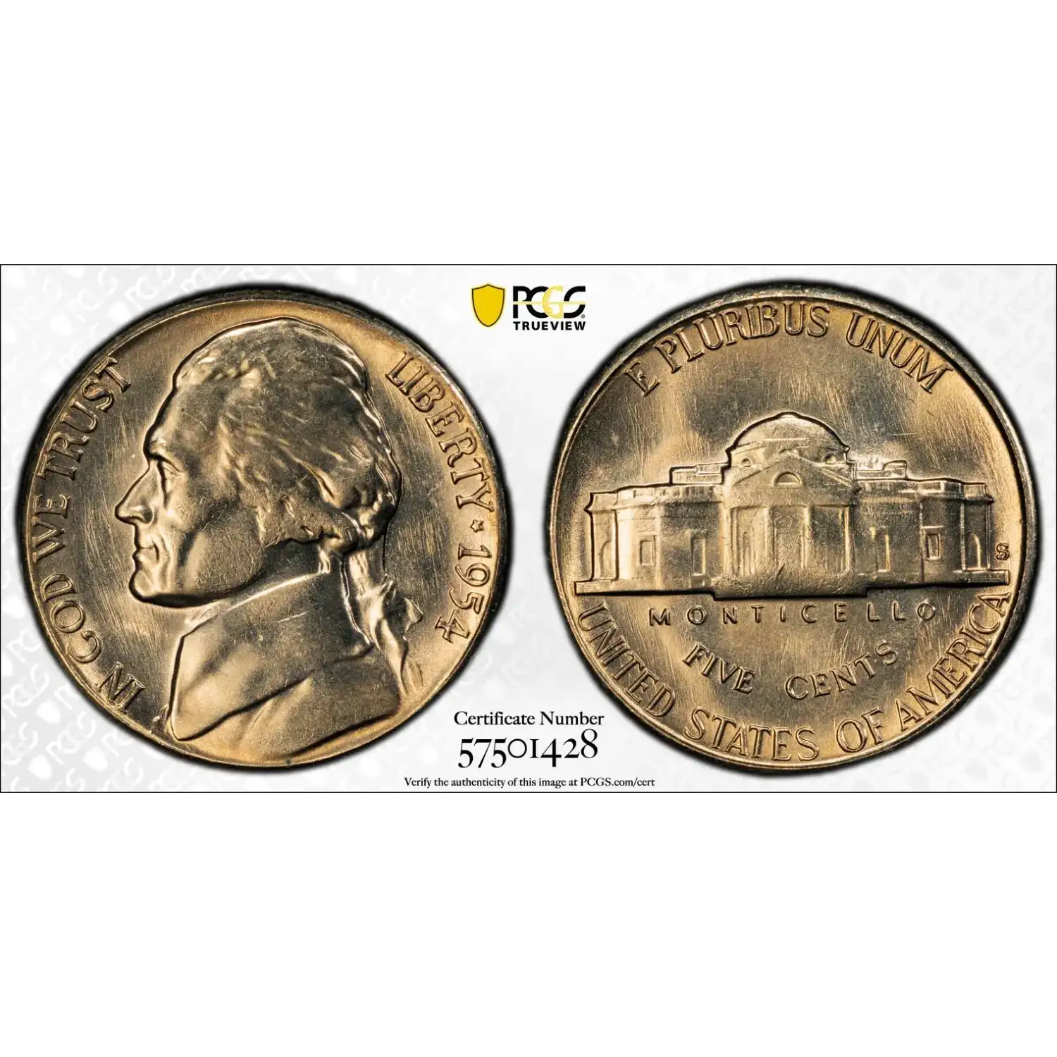 1954-S Jefferson Nickel PCGS MS-65
