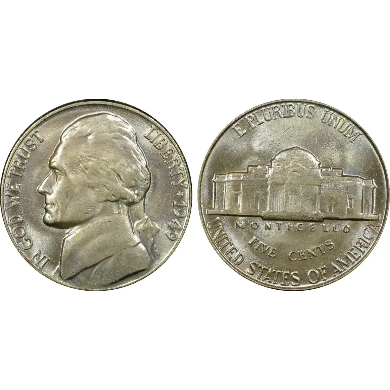 1949 Jefferson Nickel PCGS MS-65