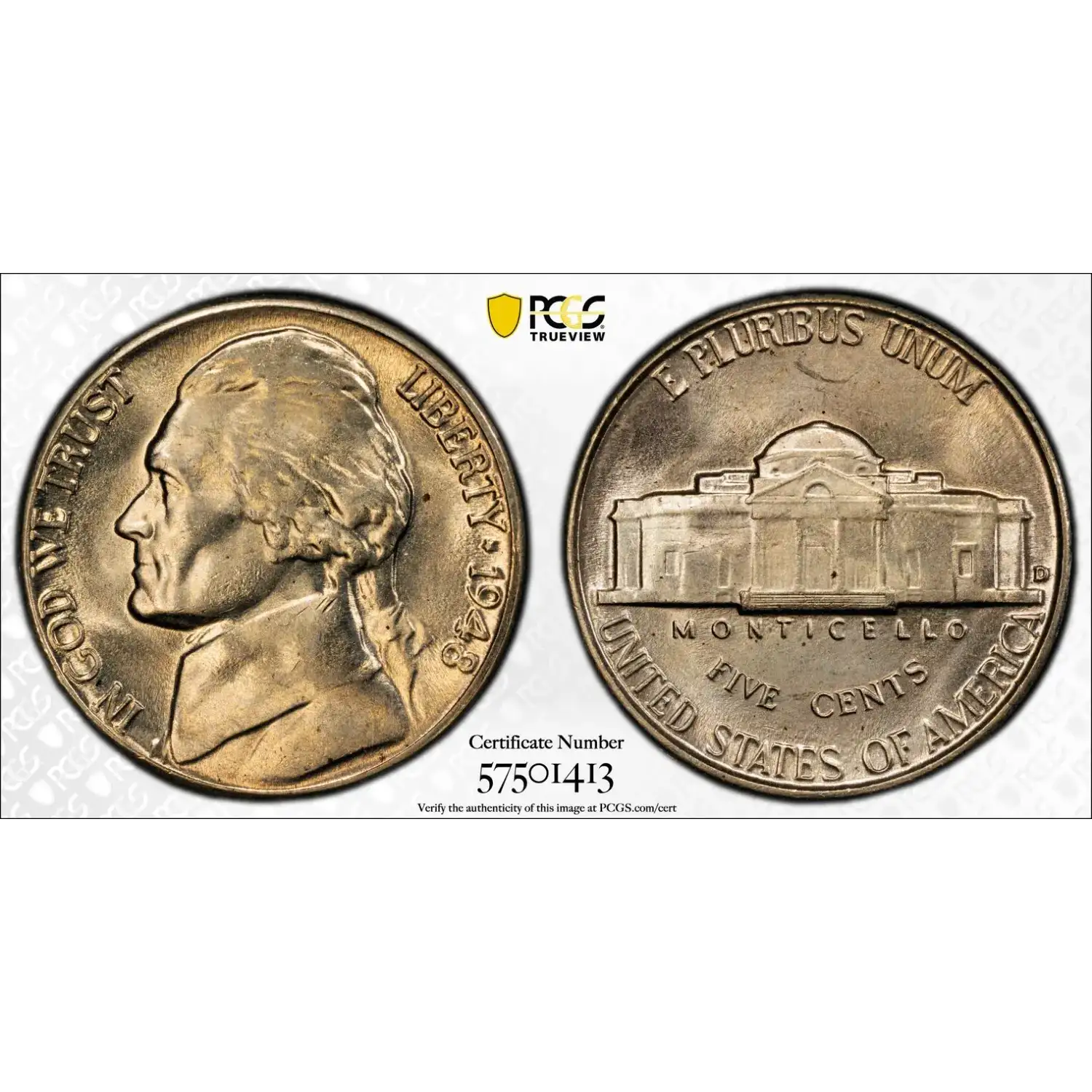 1948-D Jefferson Nickel PCGS MS-65 FS