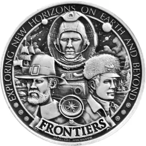 2020 Frontiers 1 oz Silver Round - Pilgrims (Antique Finish) (2)